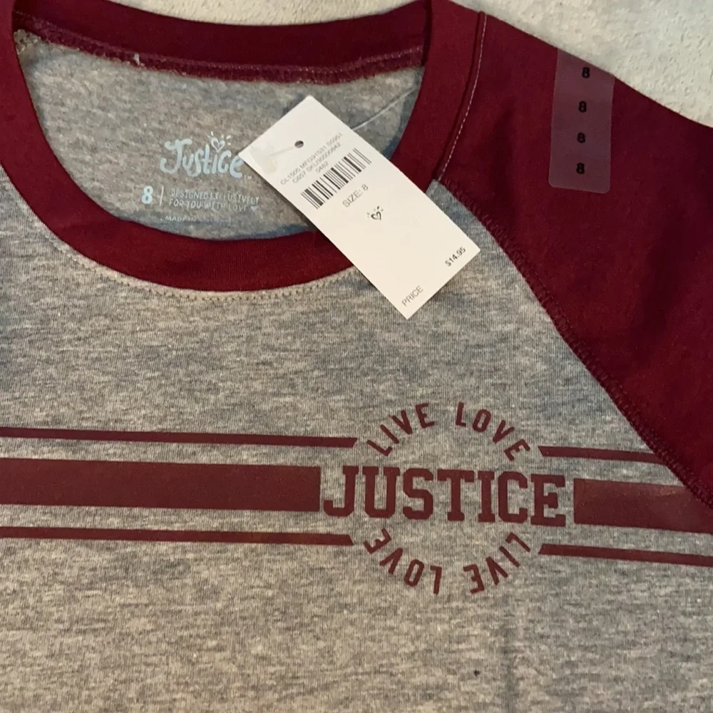 Girls size 10 justice love love shirt LS new